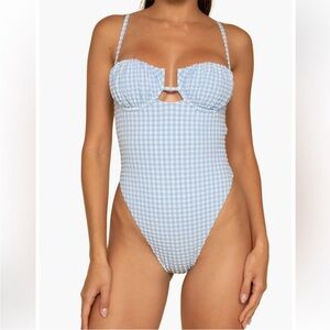 New Montce Underwire Gingham One Piece Swimsuit